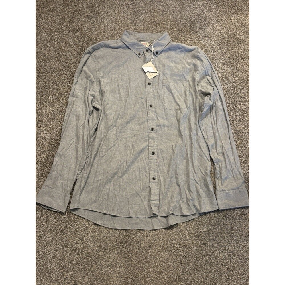 Faherty The All Time Shirt Mens XL Button Down‎ Grey NWT
